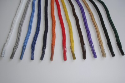 Шнур с наконечниками "крючок-прозрачный" для пакетов, Синий, №32, 4 мм, 100 шт